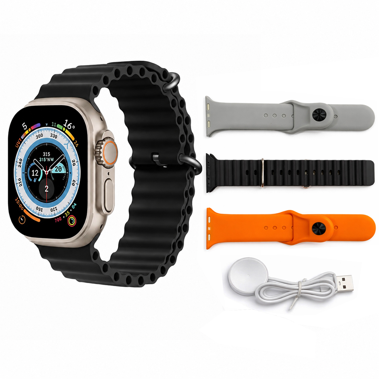 Keqiwear KW23 Ultra 3 BT Calling Smart Watch with 3 Straps - Image 4